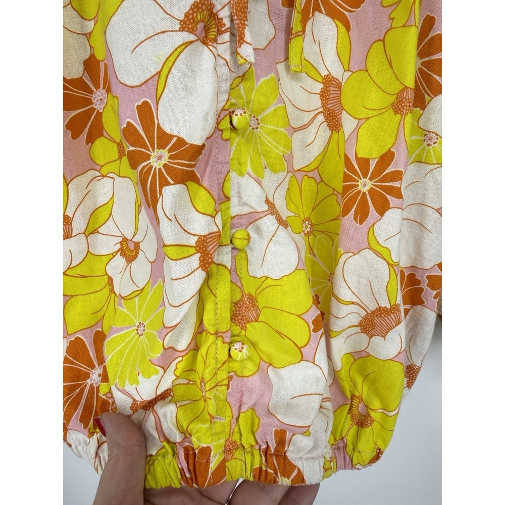 Sanctuary Don't Forget Floral Blouse Sunny Days 70s Boho Peasant Top Size S - Picture 5 of 8